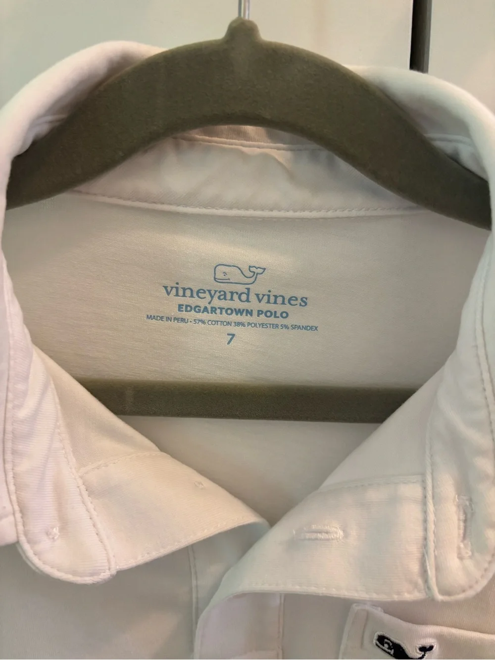 Vineyard Vines White Edgartown Polo Shirt with Blue Logo